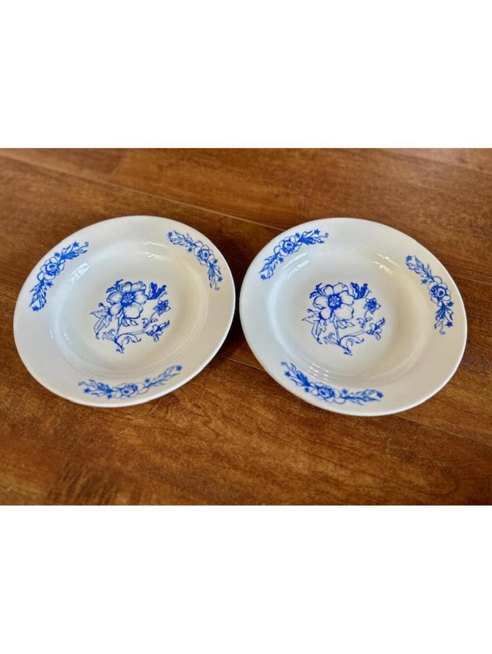 Oxford 1840-2 Blue Floral Pattern Ceramic Bowls - Set of 2